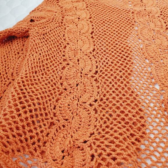 Vevekia Crochet Women's 14/16 Orange Jacket / Cover Fall Flare Design Stylish - Picture 9 of 9